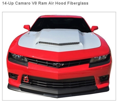 2014 - 2015 Chevy Camaro Ram Air Hood V8 With Heat Extractor Vents RK Sport 40012100