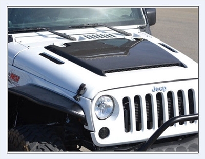 2013, 2014, 2015, 2016 Jeep Wrangler Hood Ram Air Hood With Carbon ...